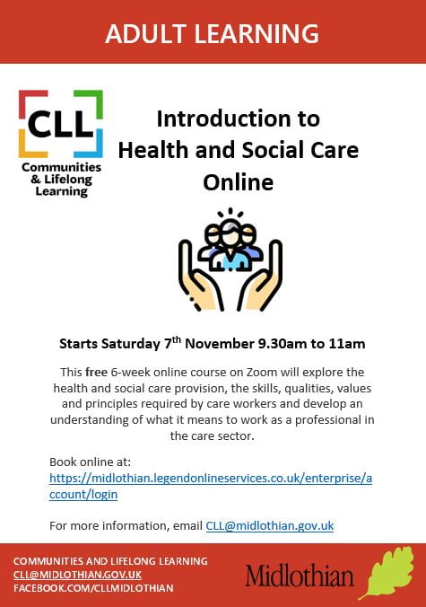 Communities & Lifelong Learning: Online Introduction to Health and Social Care Course